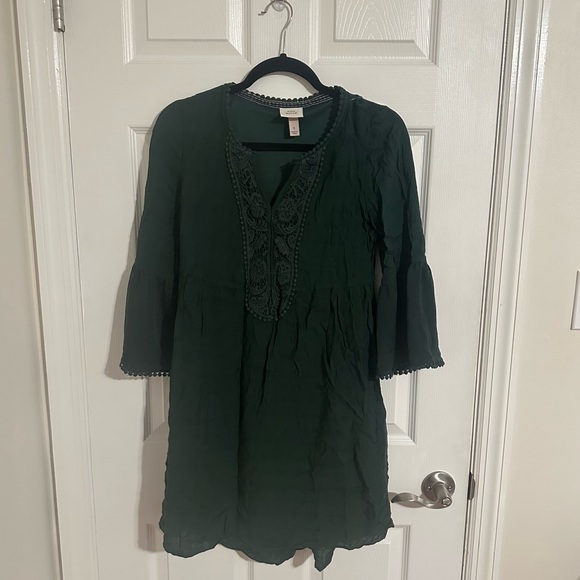 💚KNOX ROSE: Forest Green Babydoll Dress - Picture 10 of 13